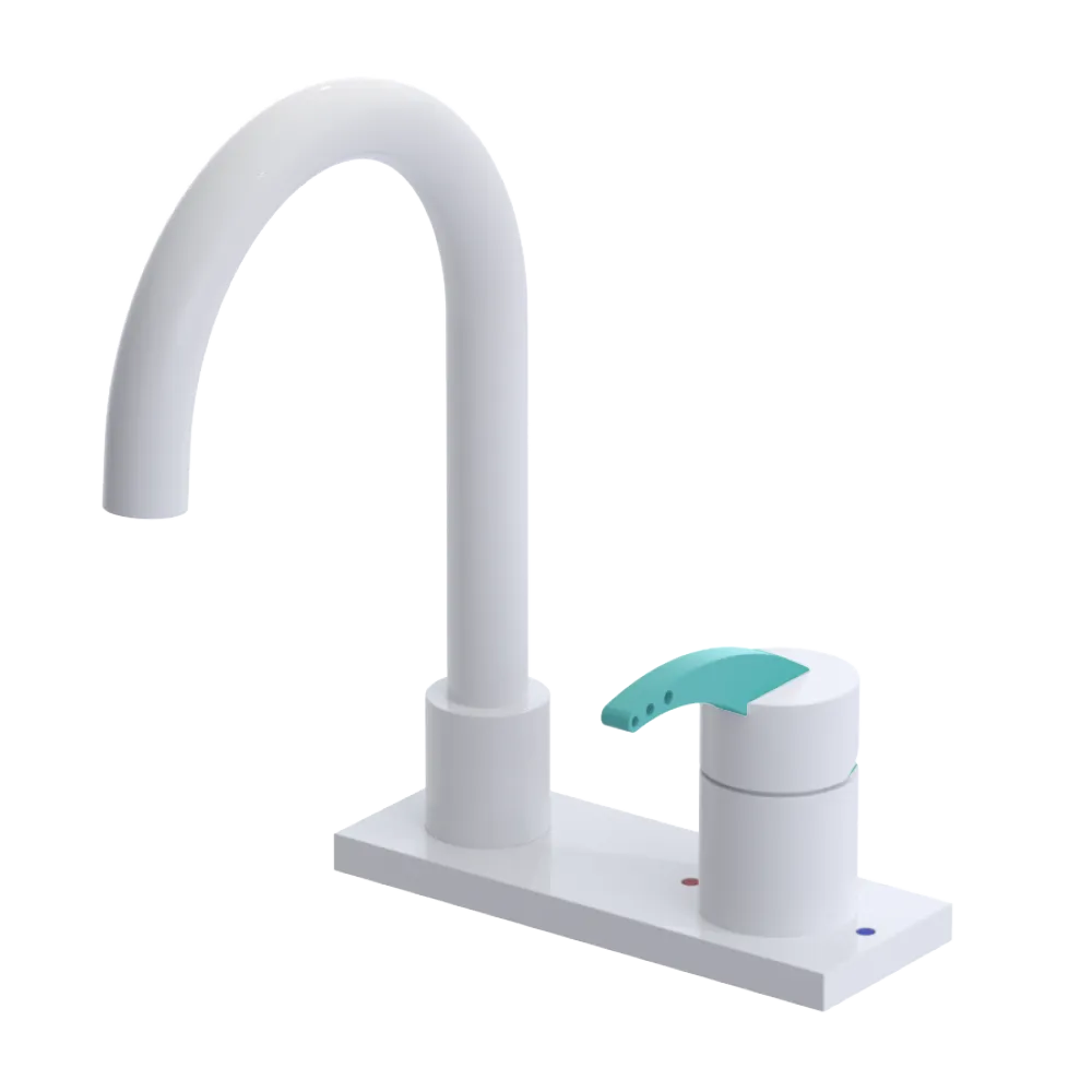Rubinet 4" Centre Single Control Lav. Set. (less drain) White