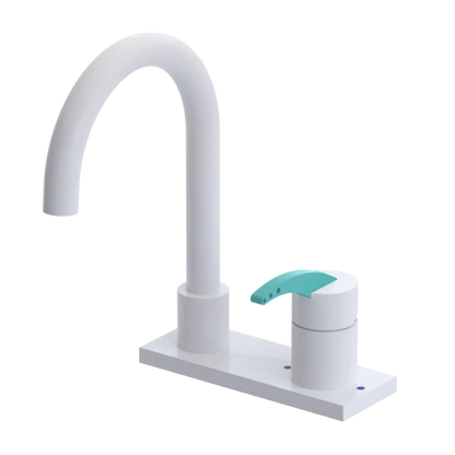 Rubinet 4" Centre Single Control Lav. Set. (less drain) White
