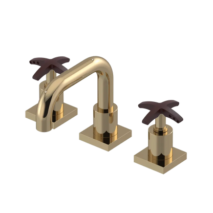 Rubinet Widespread Lav. Set. with Genesis spout (less drain) Gold