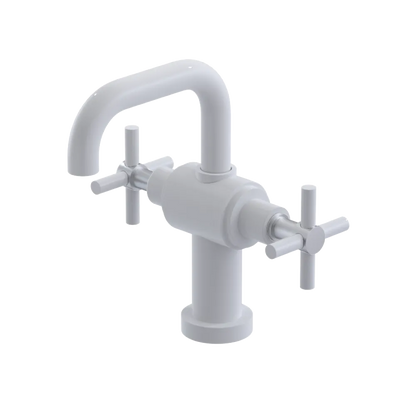 Rubinet Single Hole Dual Handle Lav. Set. (less drain) White