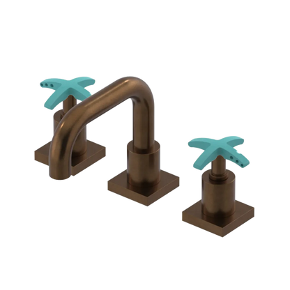 Rubinet Widespread Lav. Set. with Genesis spout (less drain) Tuscan Brass