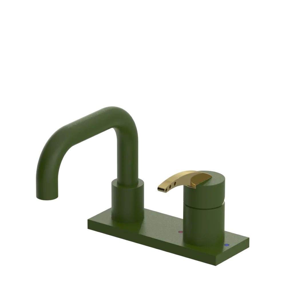 Rubinet 4" Centre Single Control Lav. Set. with Genesis spout (less drain) Green Envy