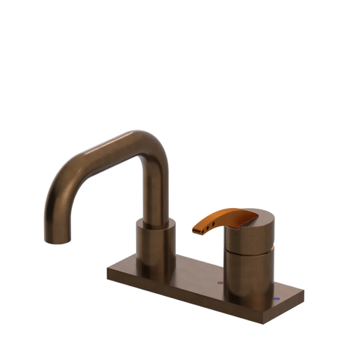 Rubinet 4" Centre Single Control Lav. Set. with Genesis spout (less drain) Tuscan Brass