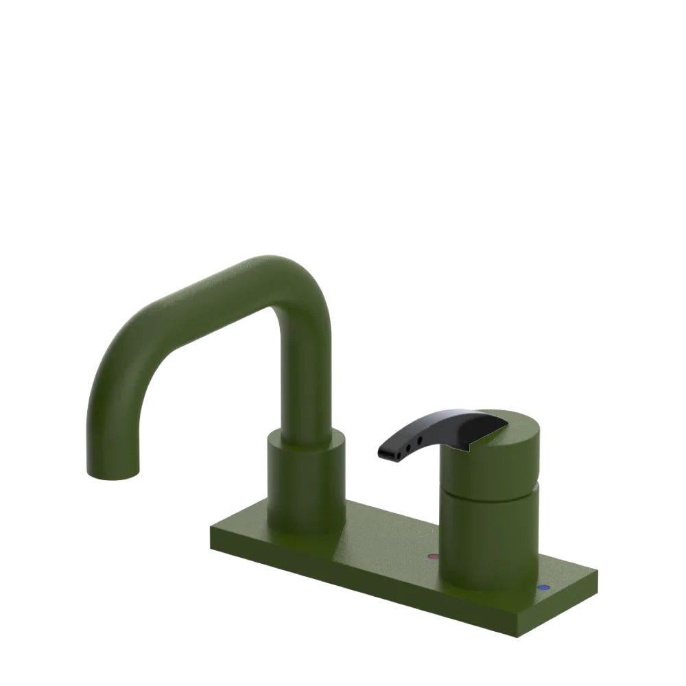 Rubinet 4" Centre Single Control Lav. Set. with Genesis spout (less drain) Green Envy