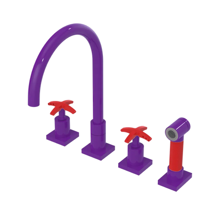 Rubinet Widespread Kitchen Set with Hand Spray Purple Haze