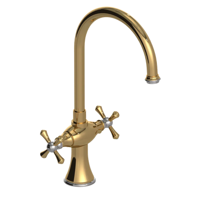 Rubinet Two Handle Single Hole Kitchen Set Gold