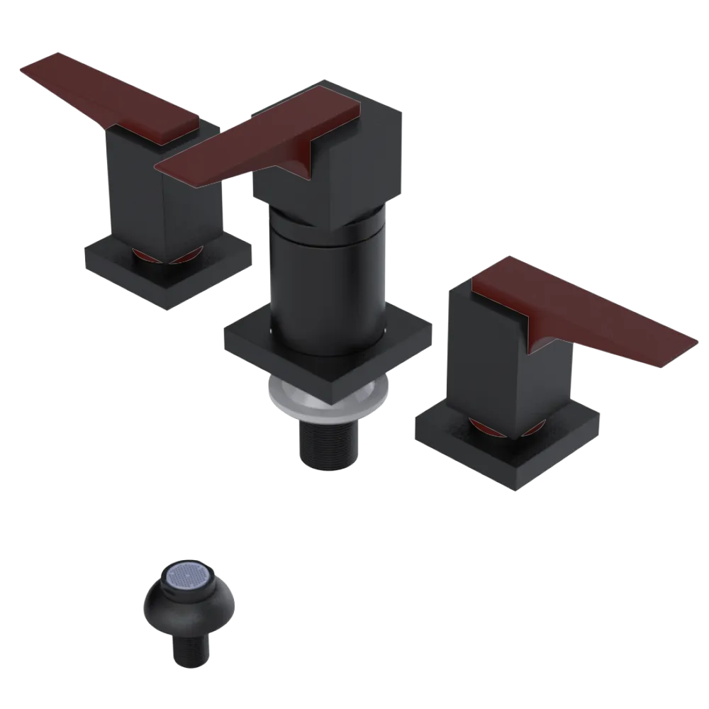 Rubinet Bidet Fitting with Spray, Diverter, and Vacuum Breaker (less drain) Matt Black