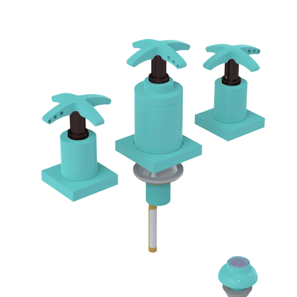 Rubinet Bidet Fitting with Spray, Diverter, and Vacuum Breaker (less drain) Aqua