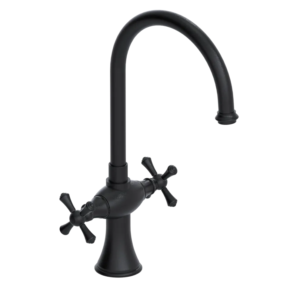 Rubinet Two Handle Single Hole Kitchen Set Matt Black