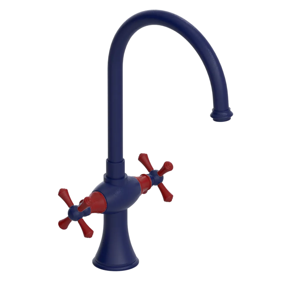 Rubinet Two Handle Single Hole Kitchen Set Midnight Blue