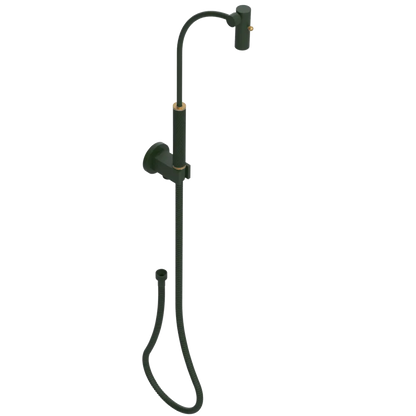 Rubinet Hand Held Shower Bidet with Extended Reach & Dual Function Spray Including Wall Bracket with Supply & Hose (Round) Green Envy