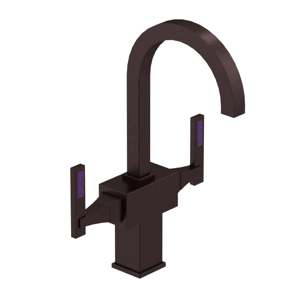 Rubinet Single Hole Dual Handle Lav. Set. (less drain) Oil Rubbed Bronze