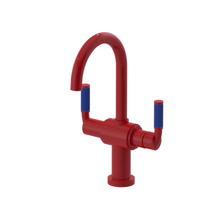 Rubinet Single Hole Dual Handle Lav. Set. (less drain) Red