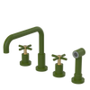 Rubinet Widespread Kitchen Set with Hand Spray Green Envy