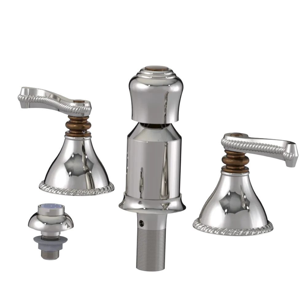 Rubinet Bidet Fitting with Spray, Diverter, and Vacum Breaker (Less Drain) Polished Nickel