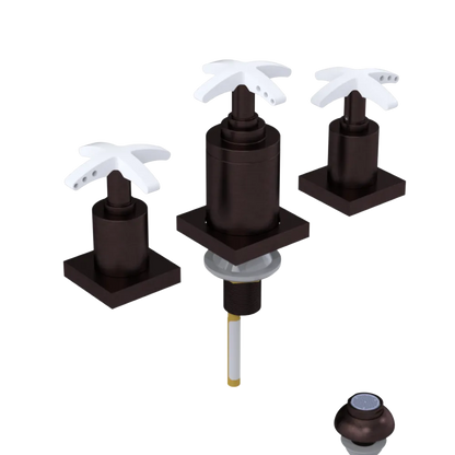 Rubinet Bidet Fitting with Spray, Diverter, and Vacuum Breaker (less drain) Tuscan Brass