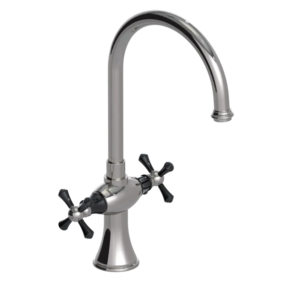 Rubinet Two Handle Single Hole Kitchen Set Polished Nickel