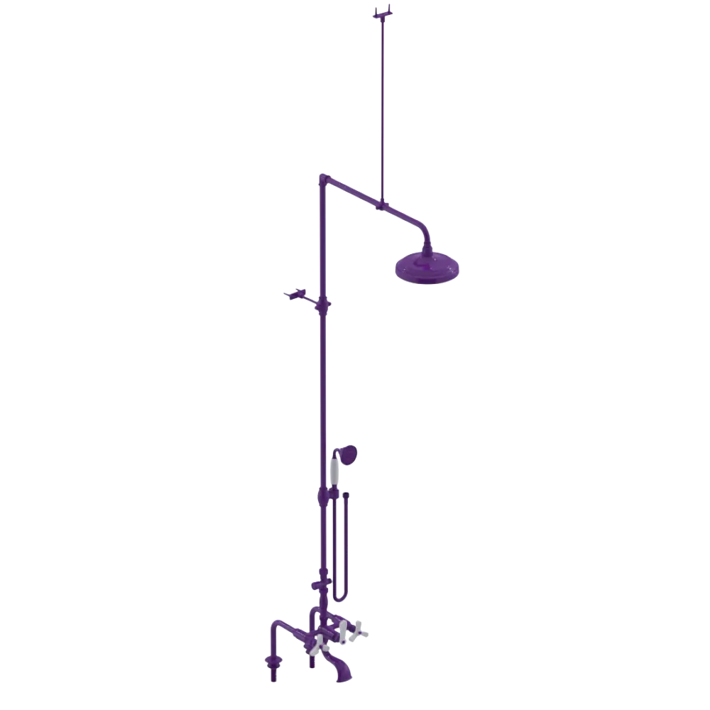 Rubinet Deck Mount Tub & Shower with Hand Held Shower Purple Haze