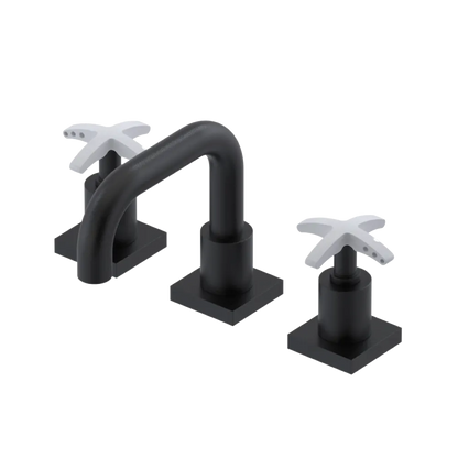 Rubinet Widespread Lav. Set. with Genesis spout (less drain) Matt Black