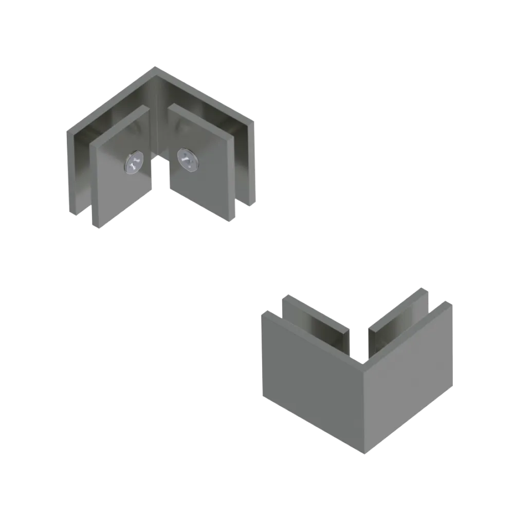 Rubinet 90 Glass to Glass Satin Nickel