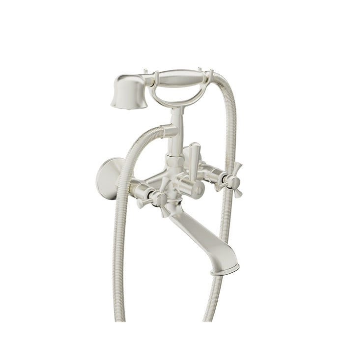 Baril Wall-mounted tub faucet with hand shower