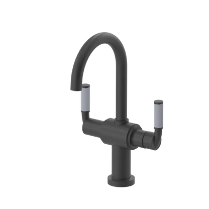Rubinet Single Hole Dual Handle Lav. Set. (less drain) Matt Black