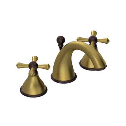 Rubinet Widespread Lav. Set. (less drain) Antique Brass Matt