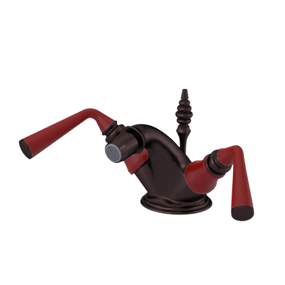 Rubinet Single Hole Dual Handle Bidet Fitting (Less Drain) Tuscan Brass