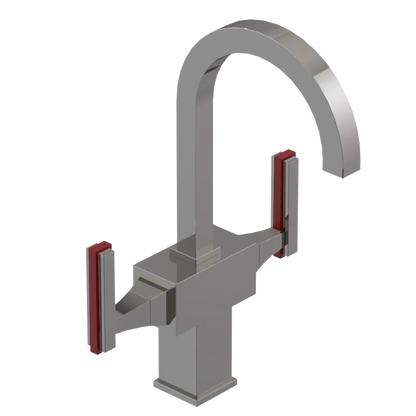 Rubinet Single Hole Dual Handle Lav. Set. (less drain) Polished Nickel