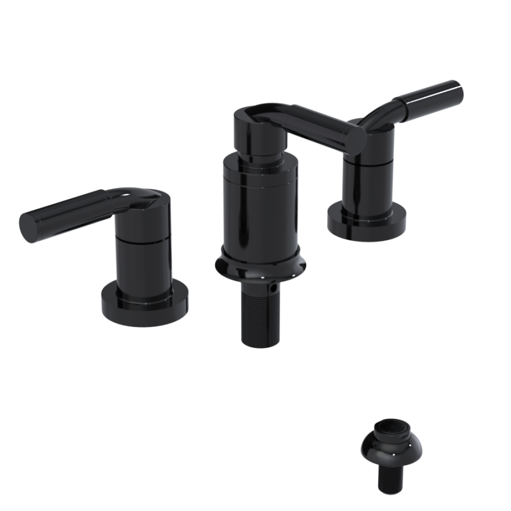 Rubinet Bidet Fitting with Spray, Diverter, and Vacuum Breaker (less drain) Black