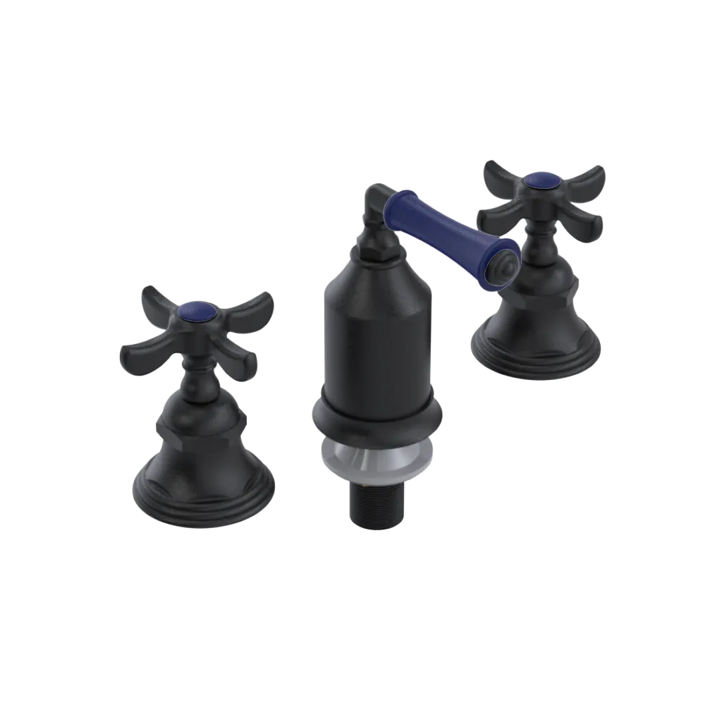 Rubinet Bidet Fitting with Spray, Diverter, and Vacum Breaker (Less Drain) Matt Black