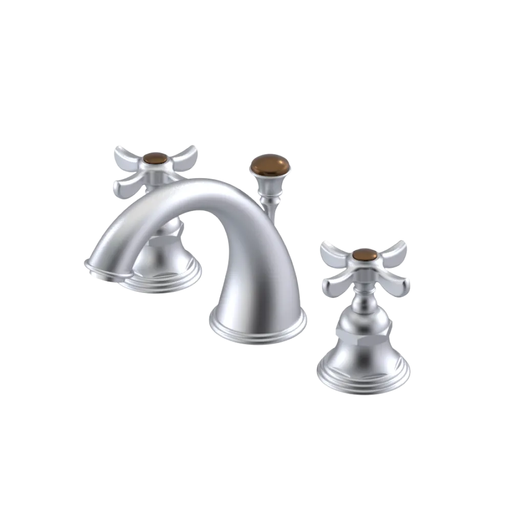 Rubinet Widespread Lav. Set. (less drain) Satin Chrome