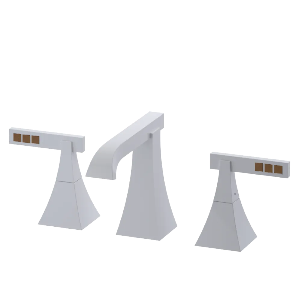 Rubinet Widespread Lav. Set. (less drain) White