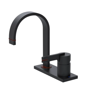 Rubinet 4" Centre Single Control Lav. Set (less drain) Matt Black