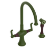 Rubinet Two Handle Single Hole Kitchen Set with Hand Spray Green Envy