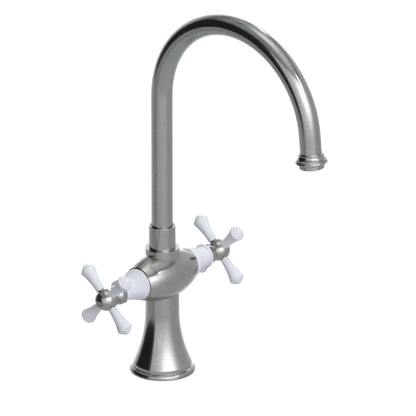 Rubinet Two Handle Single Hole Kitchen Set Satin Nickel