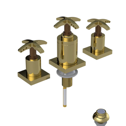 Rubinet Bidet Fitting with Spray, Diverter, and Vacuum Breaker (less drain) Bright Brass