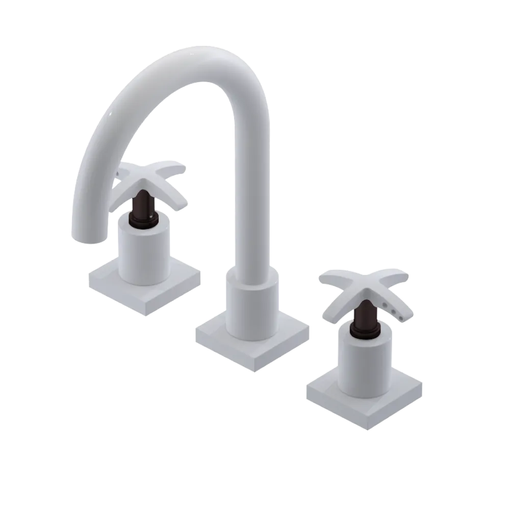 Rubinet Widespread Lav. Set. (less drain) White