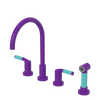 Rubinet Widespread Kitchen Set with Hand Spray Purple Haze