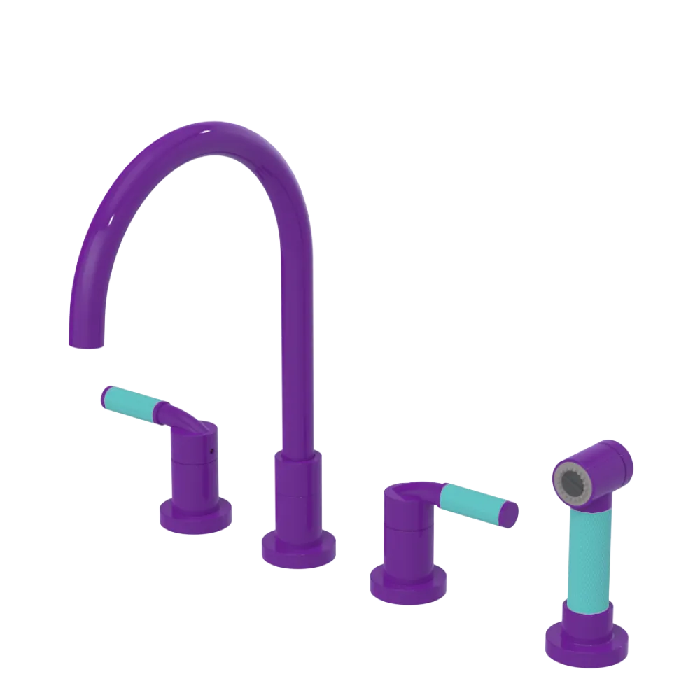 Rubinet Widespread Kitchen Set with Hand Spray Purple Haze