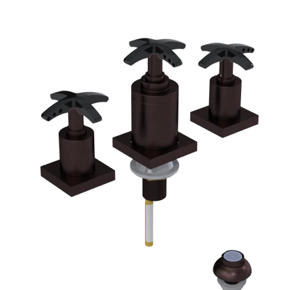 Rubinet Bidet Fitting with Spray, Diverter, and Vacuum Breaker (less drain) Tuscan Brass