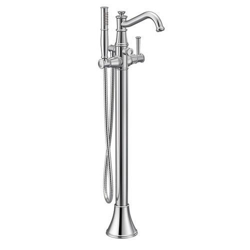 Moen Belfield Chrome one-handle tub filler includes hand shower
