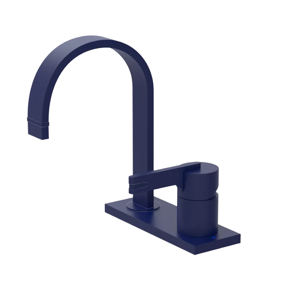 Rubinet 4" Centre Single Control Lav. Set (less drain) Midnight Blue