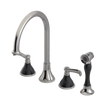Rubinet Widespread Kitchen Set with Hand Spray Polished Nickel
