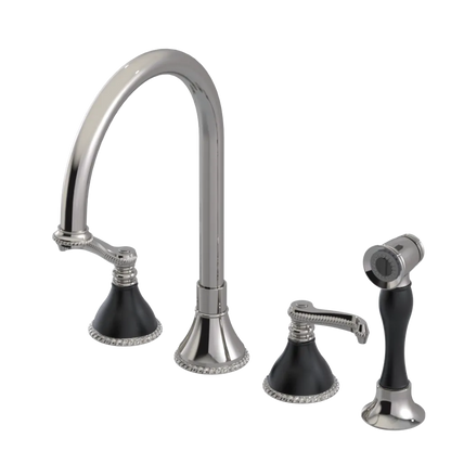 Rubinet Widespread Kitchen Set with Hand Spray Polished Nickel