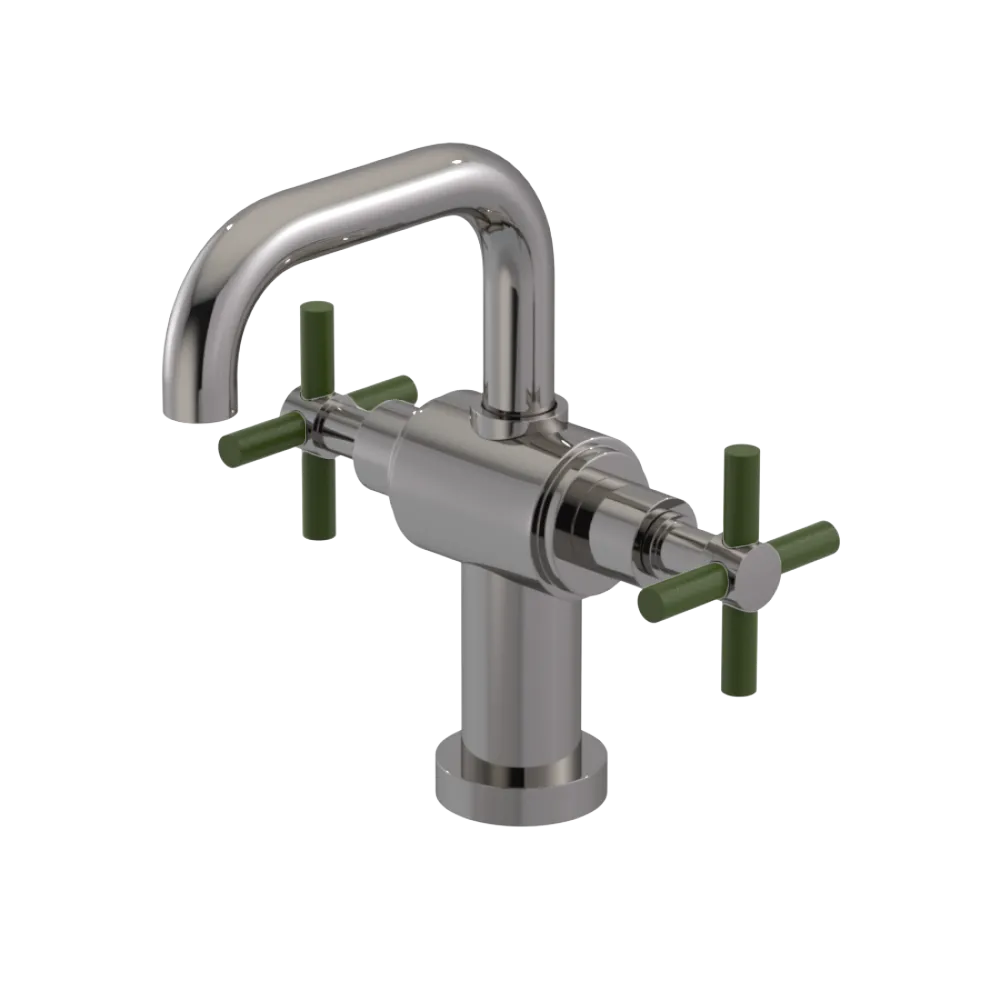 Rubinet Single Hole Dual Handle Lav. Set. (less drain) Polished Nickel