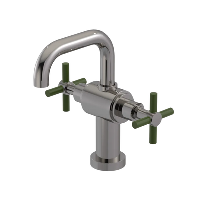 Rubinet Single Hole Dual Handle Lav. Set. (less drain) Polished Nickel