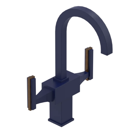 Rubinet Single Hole Dual Handle Lav. Set. (less drain) Midnight Blue