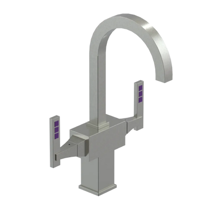 Rubinet Single Hole Dual Handle Lav. Set. (less drain) Satin Nickel