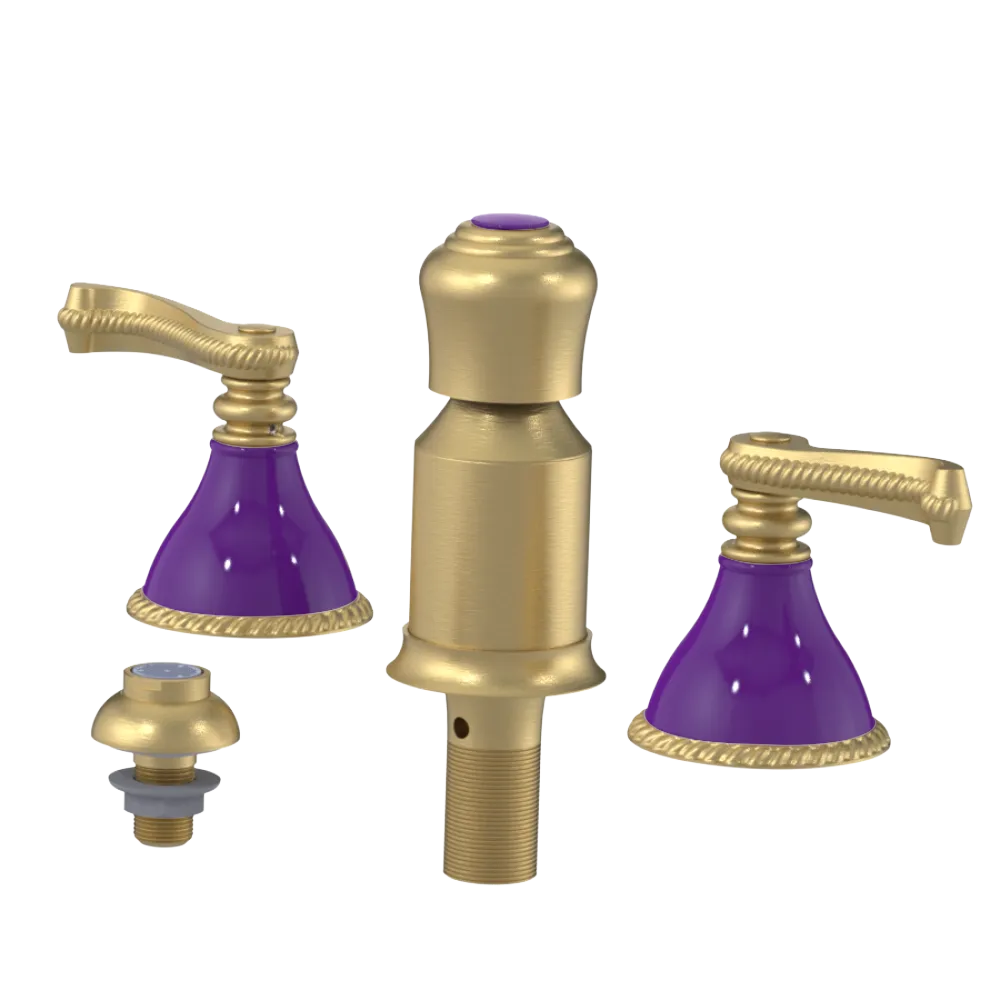 Rubinet Bidet Fitting with Spray, Diverter, and Vacum Breaker (Less Drain) Satin Brass